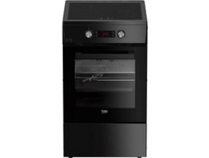 Cuisinière à induction noire - Beko - Four électrique - 4 zones à induction - Grill électrique - Nettoyage à la vapeur