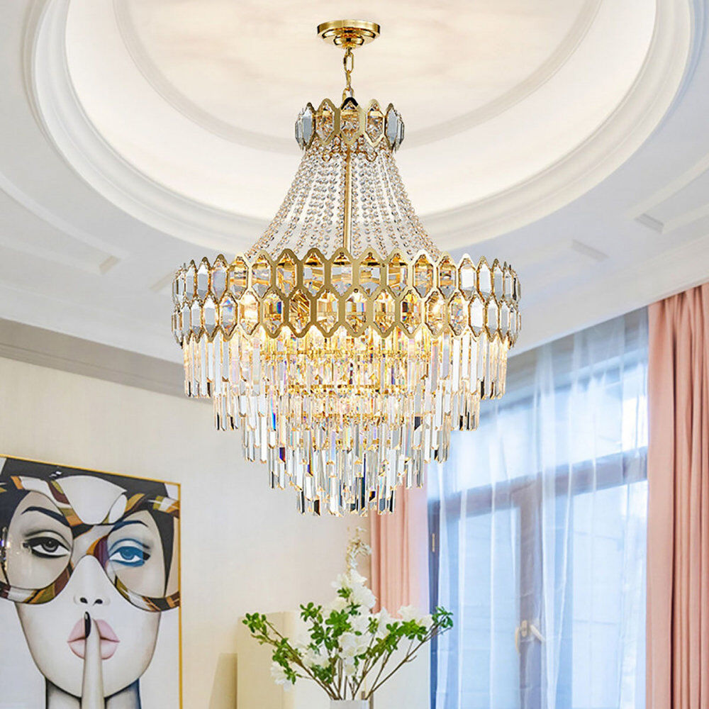 Mercer41 Blandy 17 - Light Crystal Chandelier Gold 110cm H X 100cm W X 100cm D