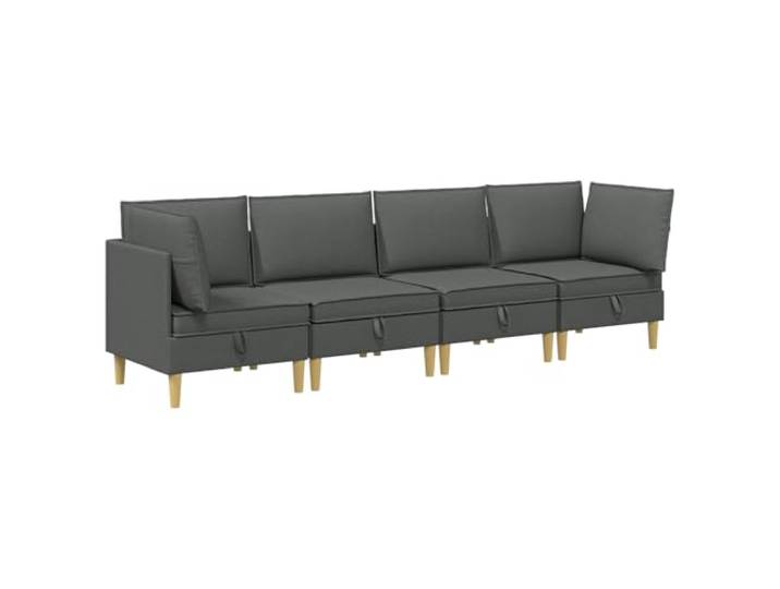 PUGYNBK Modulares Sofa-Set mit Stauraum, 4-teilig, dunkelgrau Robustes Sperrholz, Polyesterkissen, abnehmbare Bezüge, versteckte Fächer, modernes Design