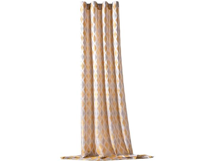 Vorhang WECKBRODT Raute Gr. 1, gelb (senf, silberfarben), B:140cm H:245cm, Jacquard, Polyester, Gardinen, Vorhang, Jacquard, strukturiert, blickdicht, Muster Raute, Gardine, Store