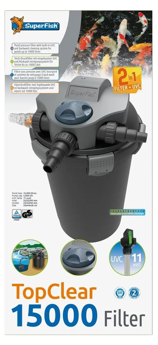 SuperFish TopClear 15000 UV drukfilter voor uw vijver door Aquadistri