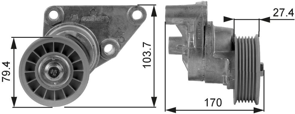 Keilrippenriemenspanner GATES GATT38158