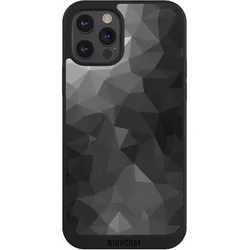 Nivocase Handyhülle für Apple iPhone 12 Pro Hülle NIVOpure Case Schwarz Mosaik Muster Tarnmuster (Apple iPhone 12 Pro), Smartphone Hülle, Schwarz