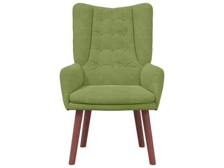 Chaise simple - Vert - Fauteuil SALON - Vert clair 63x67x94 cm Velours F8761