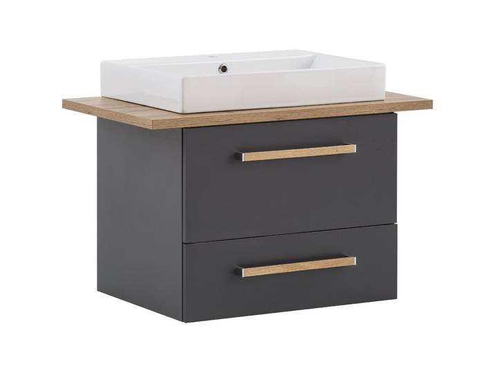 Waschtisch mit Lavabo Hartwich anthrazit Holzwerkstoff B 82 T 50 H 62 cm