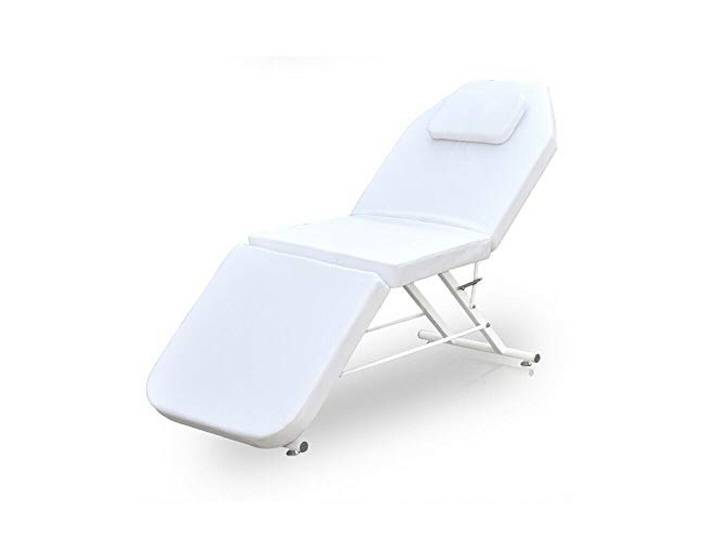 Bathrena Klappbar Massageliege 182cm SPA Salon Bett Kosmetikbett Massagetisch 3-Zonen Farbwahl Massagestuhl kosmetikliegen Kosmetik Liegen Dreifach Tragbare (Weiß)