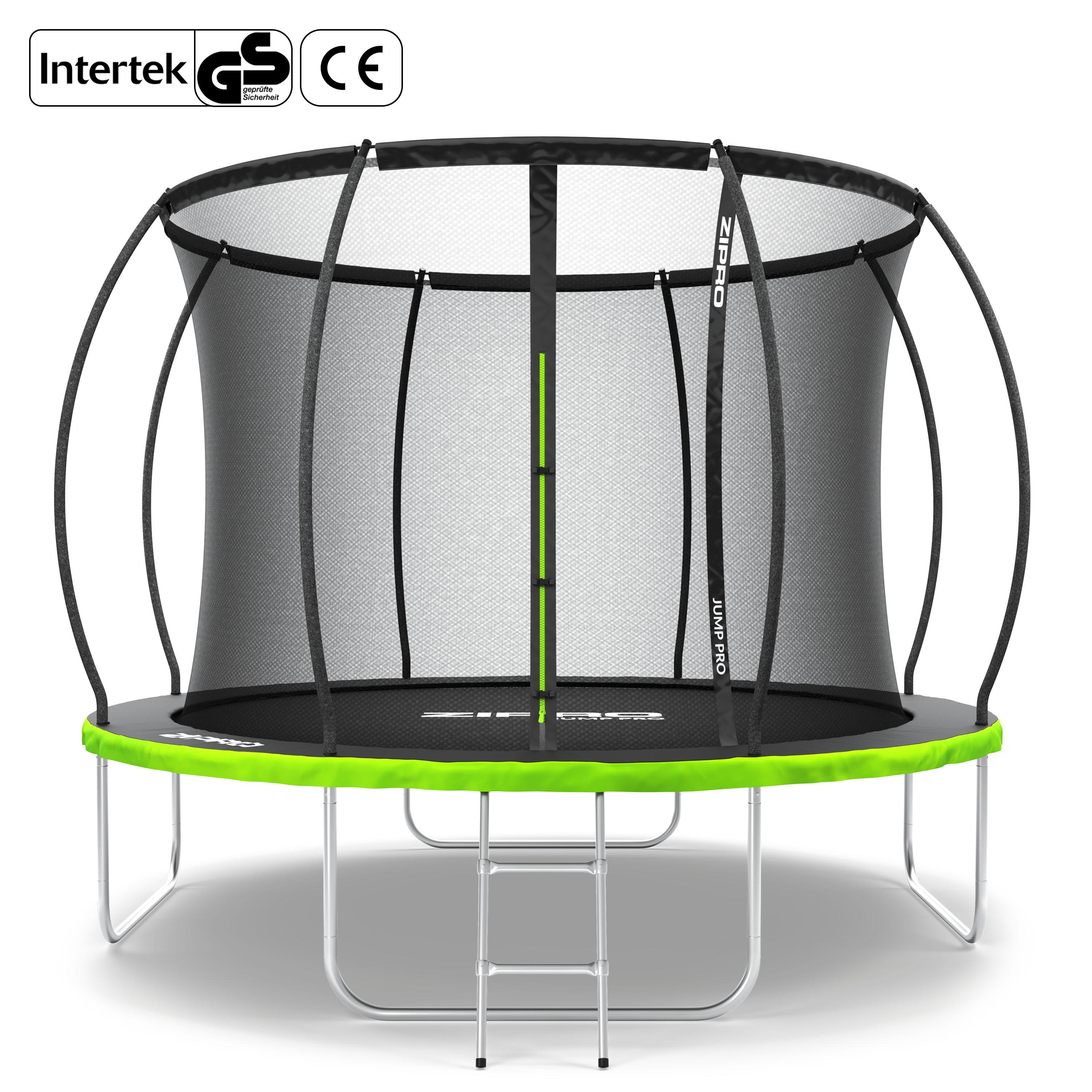 ZIPRO Trampolin Jump Pro Premium | 10FT Ø 312 cm | Gartentrampolin Kindertrampolin Komplett-Set inkl. Netz, Leiter & Randabdeckung, Outdoor, Grün
