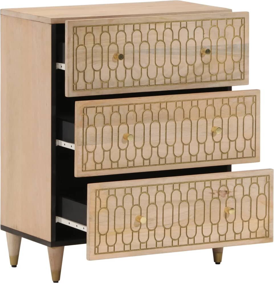 vidaXL Armoires latérales 2 pcs 60x33x75 cm bois massif de manguier