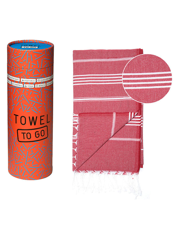 Strandtuch "Towel To Go - Ipanema" in Rot - (L)180 x (B)100 cm - onesize