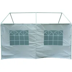 Seitenplane für Partyzelt, Länge 4 Meter, PVC weiß mit Fenstern
