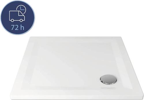 BREUER Duschwanne FlatLine Design Express Q72 Quadrat 100x100x3,5 cm 1288011000020 Ablauf