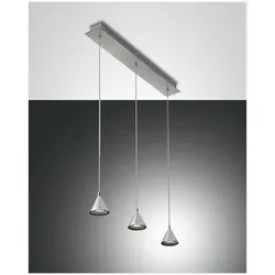 Fabas Luce Delta Pendelleuchte LED 3x8W Metall Aluminium satiniert