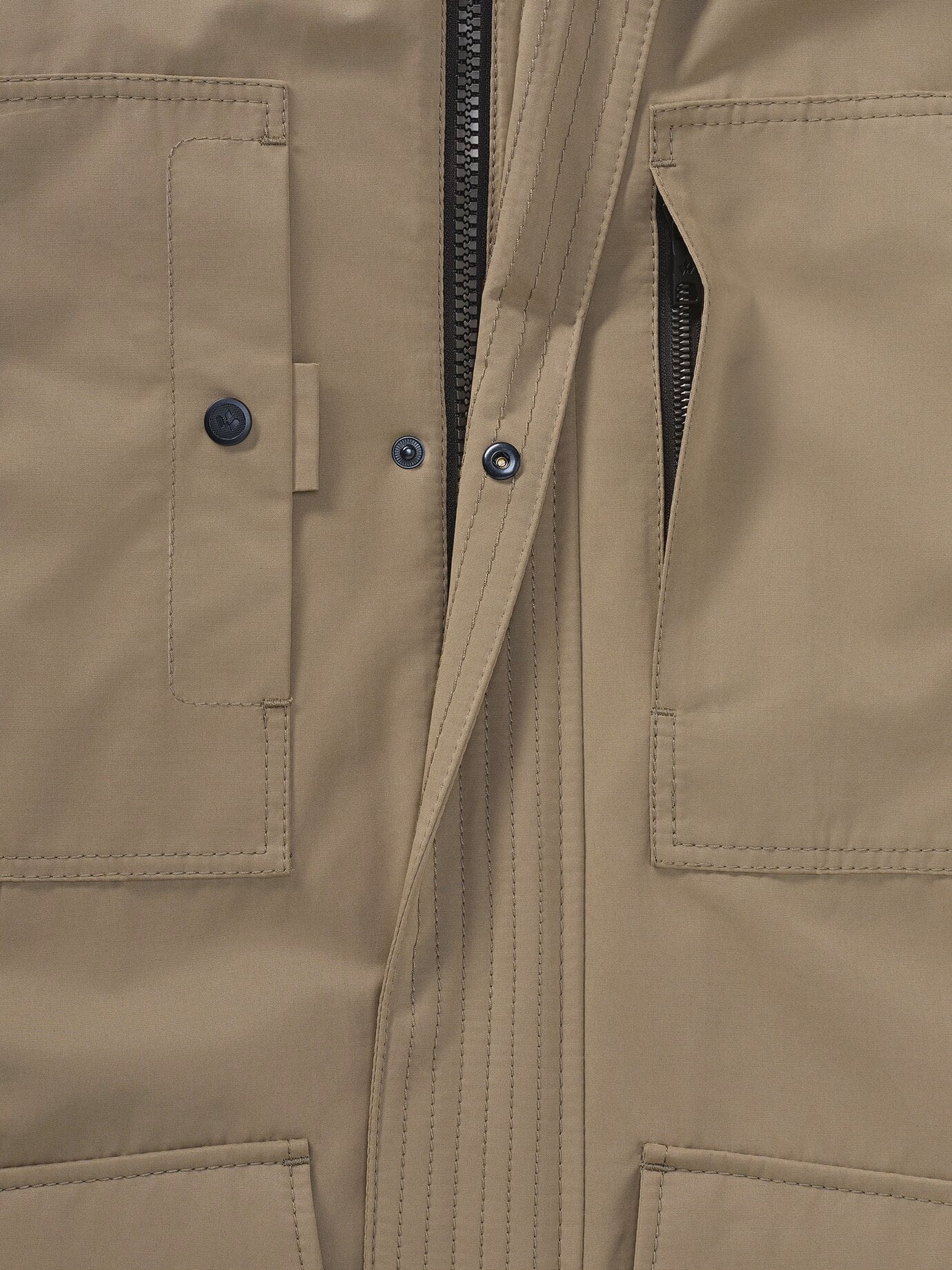 Walbusch Warme Langjacke mit Kunstfell, , Farbe Beige, 24, klimatisierende Thermore-EvoDown-Füllung 8 Taschen Herren