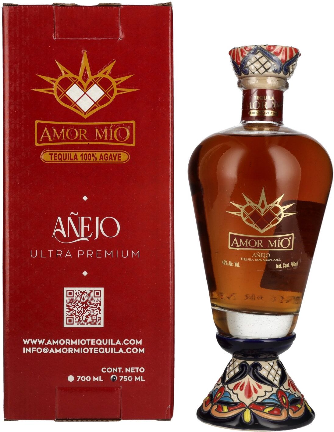 Amor Mío Tequila Añejo 100% Agave Azul 40% Vol. 0,7l in Geschenkbox