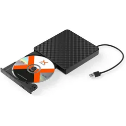 Krux tragbares DVD-Laufwerk (CD Brenner, CD Laufwerk, DVD Brenner, DVD Laufwerk), Optisches Laufwerk, Schwarz