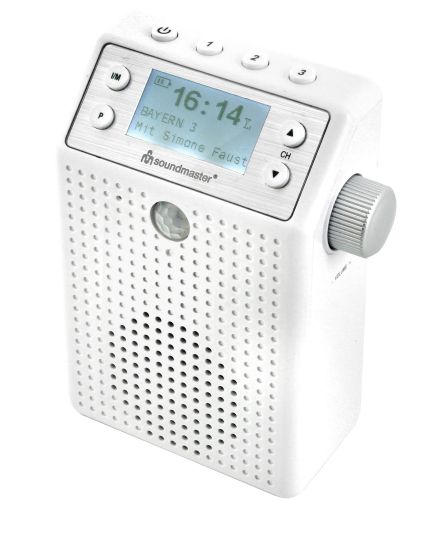Soundmaster DAB60WE Bluetooth DAB+, FM Radio Tragbar Spritzwassergeschützt IPX4 (Weiß)
