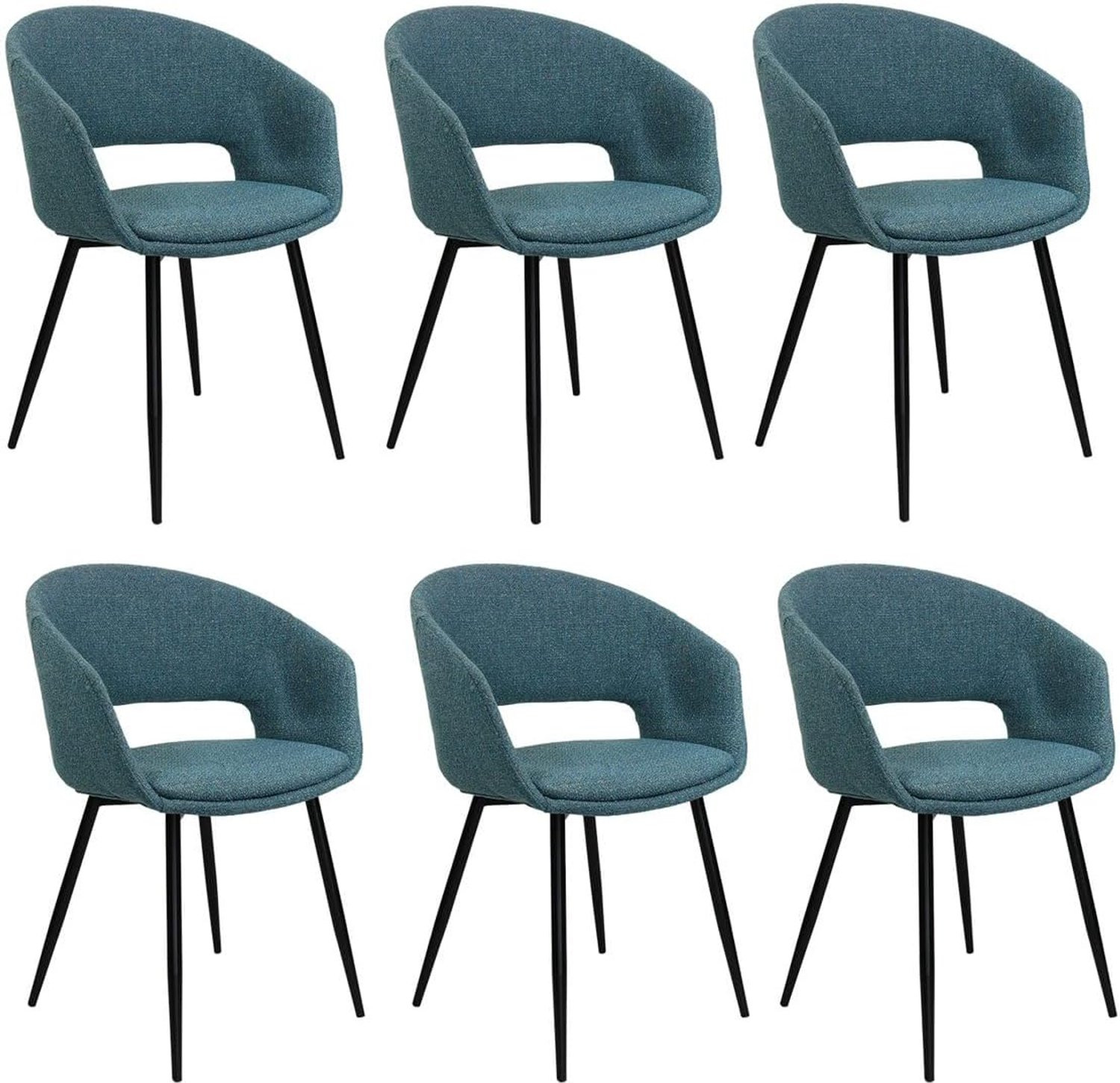 Set van 6 Kick stoelen Dean - Blauw