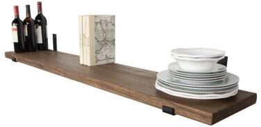 "Wallniture Forte Wood Board 60"" Long, 11.25'' Deep, 1.5"" Thick, Wood Floating Shelf for Wall with Heavy Duty Metal Brackets, 1pc"