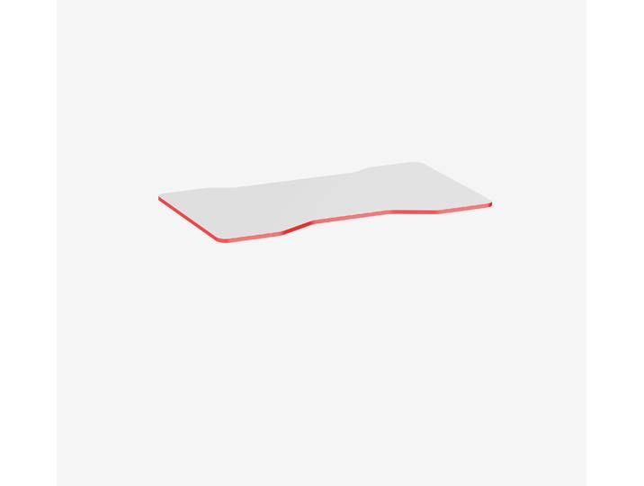 Gaming Tischplatte Weiß Cockpit Topweiß Fire Red 1400 x 800 x 19 mm