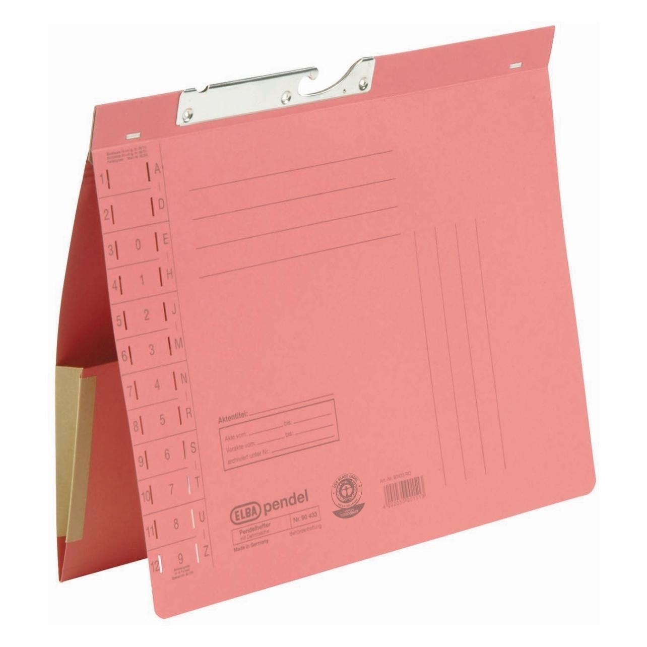 Elba Pendelhefter mit Tasche, DIN A4, Manilakarton, rot (A4, 50x) (90433 RO)