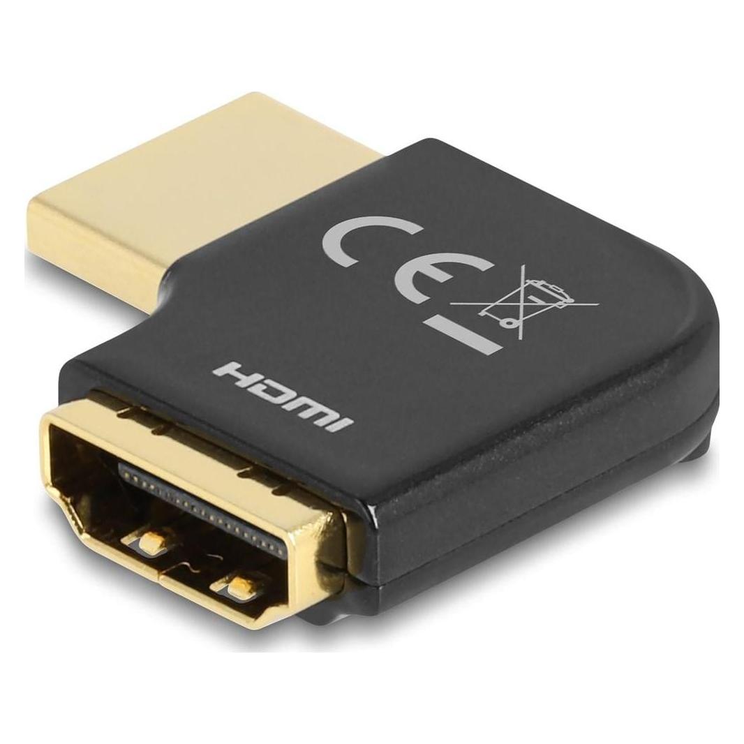 Delock HDMI Adapter Stecker zu Buchse 90° rechts gewinkelt 8K 60 Hz Metall (HDMI, HDMI) (60015)