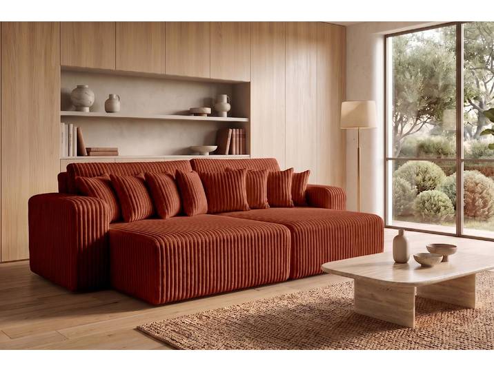 Kaiser Möbel Schlafsofa, Cordstoff Tilia, Kupfer, PIANO DOUBLE
