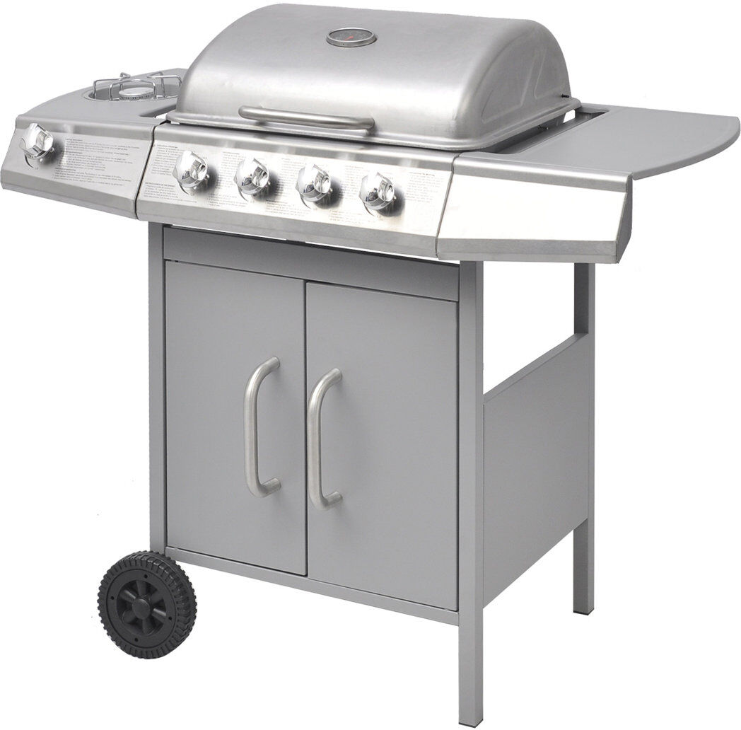 Symple Stuff Gas Barbecue Grill 4+1 Cooking Zone Silver 4
