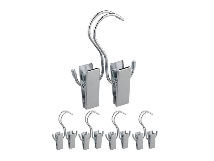Stiefelklammern doppelt 5er-Set Silber