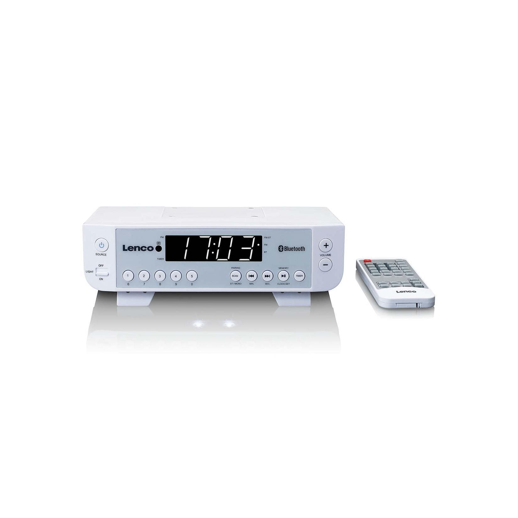 Lenco FM-Küchenradio mit Bluetooth®, LED-Beleuchtung und Zeitschaltuhr Weiß