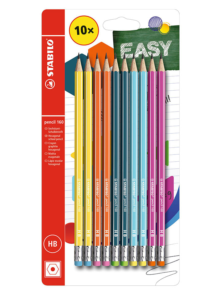 Bleistifte mit Radierer STABILO pencil 160 - 10 Stück - onesize