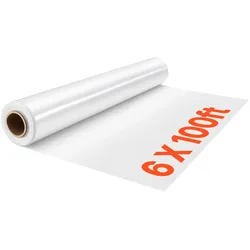 VEVOR Gewächshausfolie 1,8x30,5m Polyethylenfolie 0,143–0,152mm Tunnelfolie, für Landwirtschaft Gartenbau & Freilandpflanzen, Wasser- Sonnen- Frost- Wind- & Staubbeständig, Lichtdurchlässig, Meterware