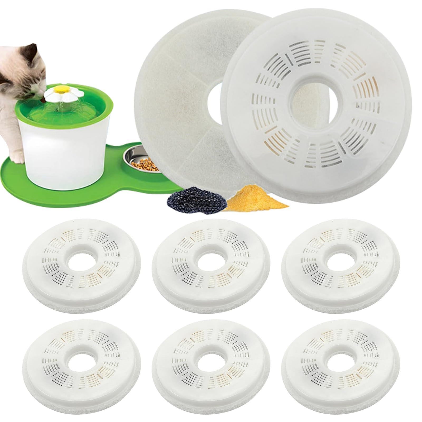 Dripio Vervangingsfilters voor kattenfonteinen, 8 stuks, 3 liter, wit