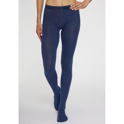 Strickstrumpfhose LAVANA, Damen, Gr. 48/50, blau (jeans meliert), Obermaterial: 70% Baumwolle, 28% Polyamid, 2% Elasthan, elastisch, Strumpfhosen, Thermosan, fein gestrickt und wärmend