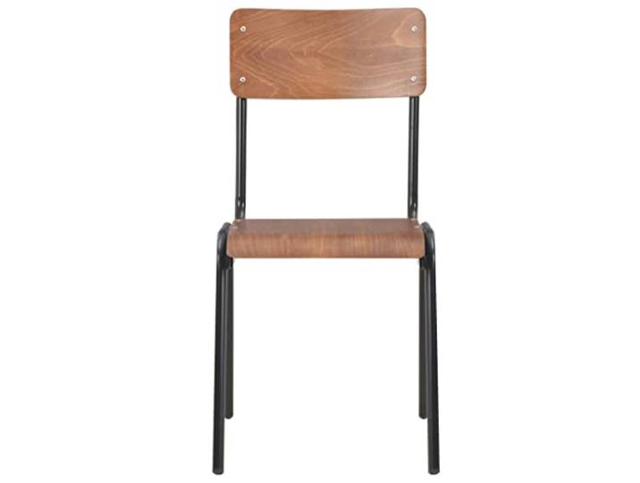 4er Set Esszimmerstühle Braun Massives Sperrholz mit Stahlbeinen Stapelbar Massives Sperrholz, pulverbeschichtete Stahlbeine, stapelbar, 110 kg Belastbarkeit pro Sitzplatz, pflegeleichte Oberfläche