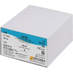 Seide GR 20 4/0=1.5 schwarz geflochten Nahtmaterial Fadenlänge 45 cm (24 Stck.)