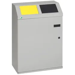 Mülltrennsystem VAR Wertstoffsortiersystem 2-fach 100 L inklusive Inneneimer, hochwertig und robust, TÜV GS geprüft