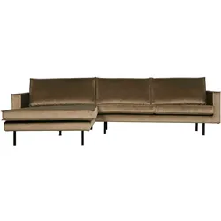 Ecksofa Rodeo Chaiselongue aus Samt, modern und komfortabel, links, in Taupe