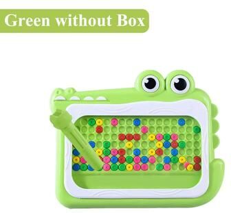Uplift Picks Kids Magnetic Beads Doodle Board Montessori Drawing Puzzle Toy green Without Box