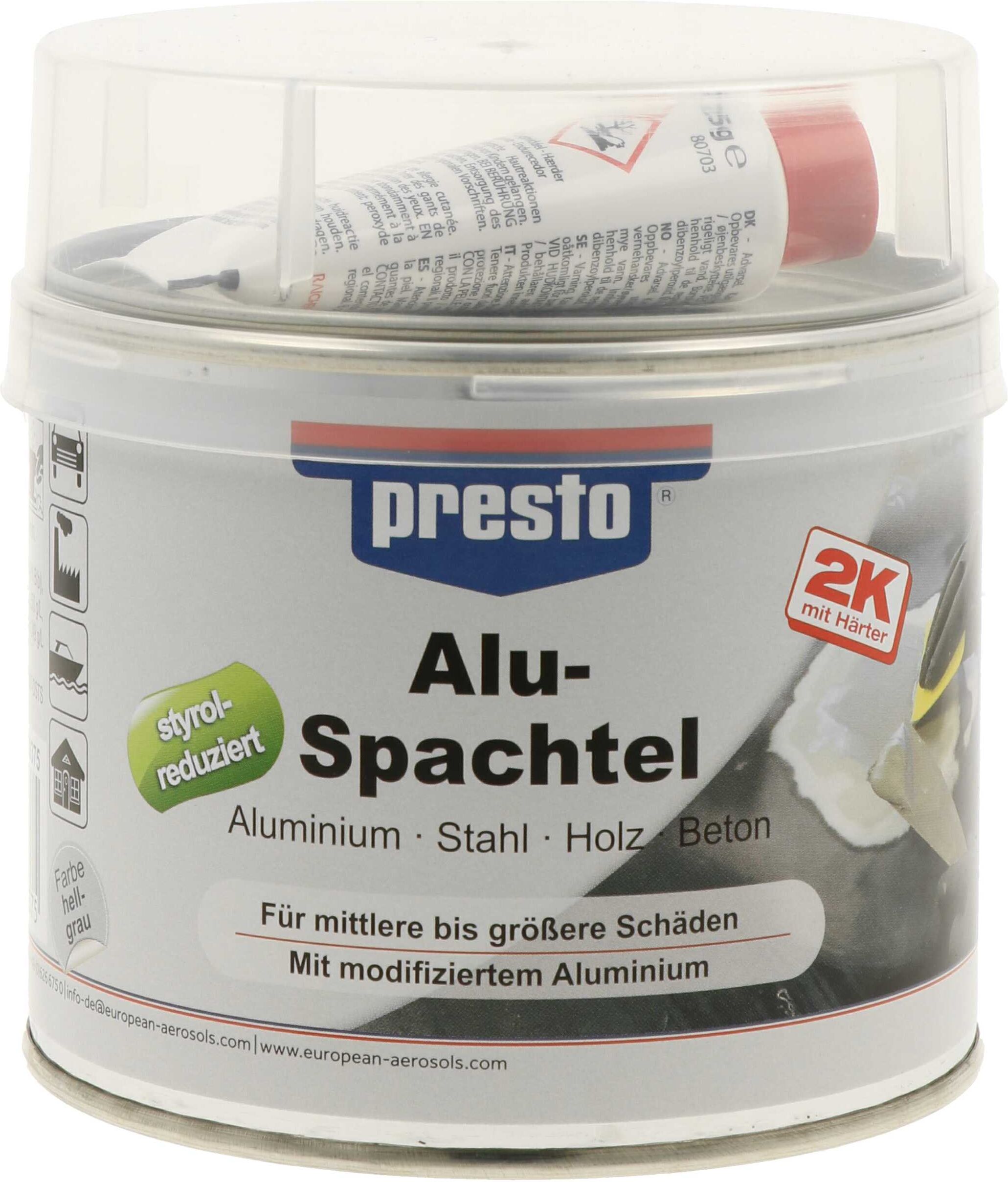 Presto Metallspachtel Alu-Spachtel Styrolreduziert [1000 G] 600375 1kg