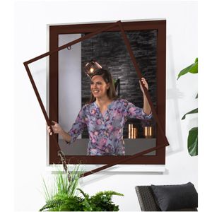 Culex Fliegengitter Alu Basic braun, für Fenster, mit Rahmen, 120x140cm