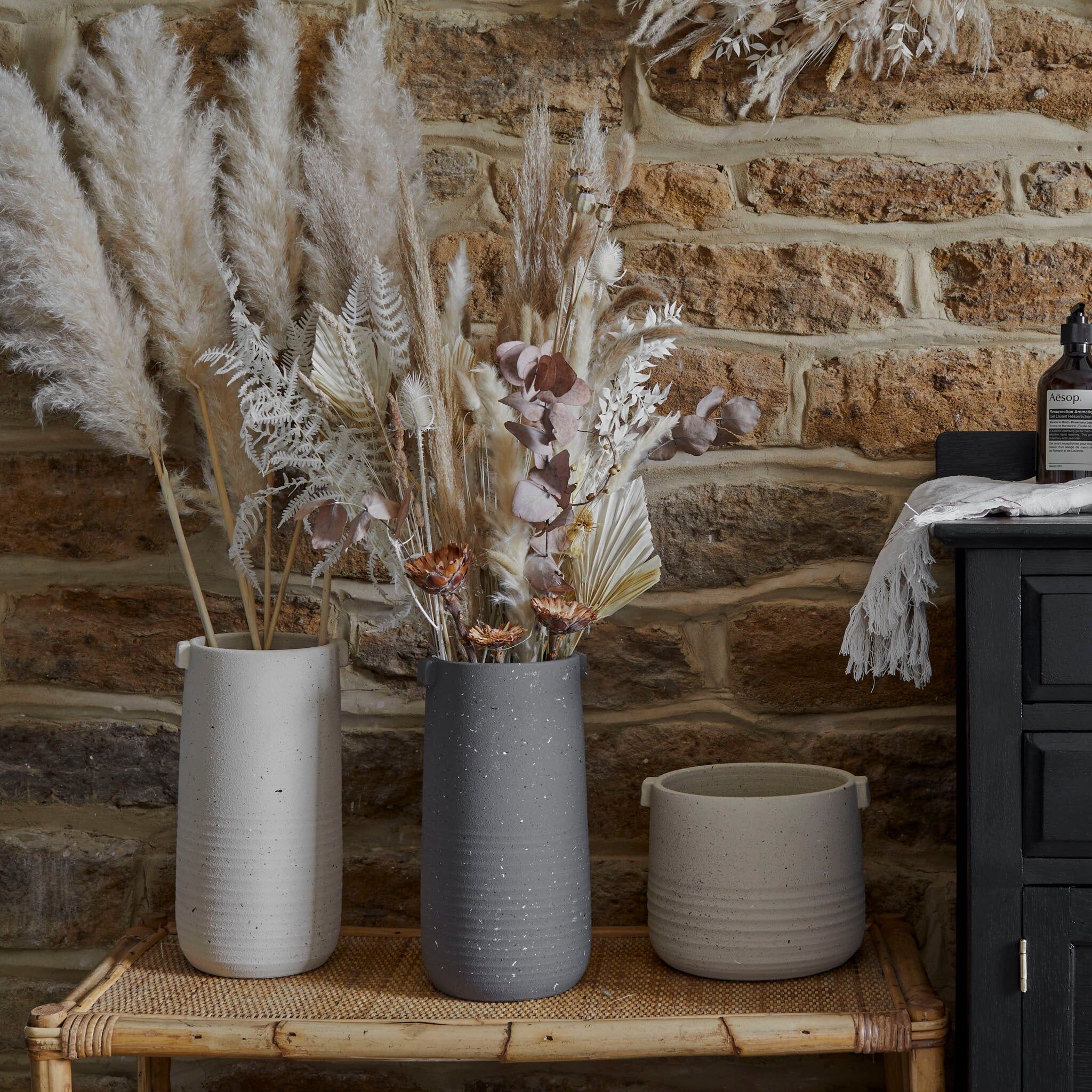 Ivyline - Aurora Terrazzo Handles Tall Vase in Oat