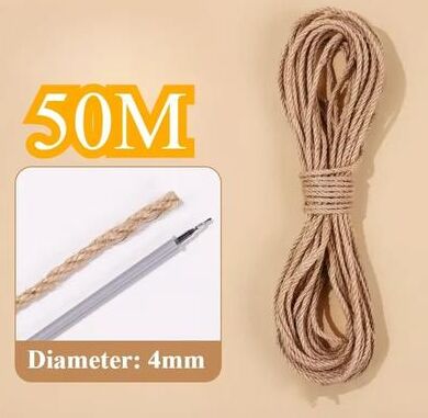 Inspired Finds Natural Sisal Cat Scratching Rope For Cat Trees, Climbing Frames & DIY Repairs 0.16in 164.04ft