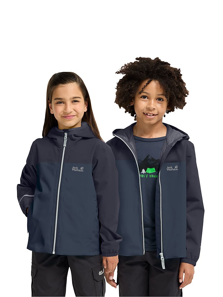 Jack Wolfskin Regenjacke "Adventuretribe" in Dunkelblau - 116
