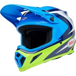 Bell MX-9 MIPS Jackal, Motocrosshelm - Hellblau/Blau/Weiß/Neon-Grün - L