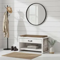 Shabby Chic Bank für Flur Weiß und Braun