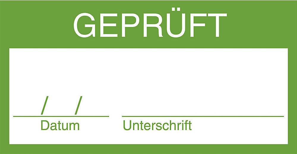 kaiserkraft Qualitätskennzeichen, Folie, LxH 62 x 32 mm, VE 10 Stk, Geprüft