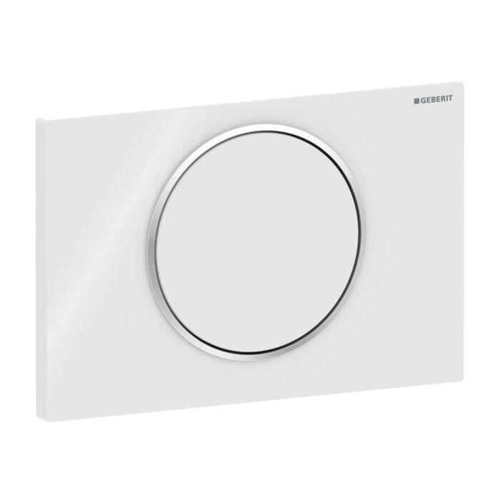 Geberit Betätigungsplatte Sigma 10 Round 115758KJ5 Platte/Taste weiß, Ring verchromt, Kunststoff, für Spül-Stopp-Spülung