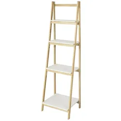 SoBuy Bücherregal mit 4 Fächern Holzfarbe 41,5x34,5x140cm Modern