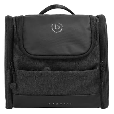 Kulturbeutel BUGATTI "BUGATTI Herren, Damen UNIVERSUM", Gr. B/H/T: 23cm x 22cm x 10cm onesize, schwarz, Kunstfaser, unifarben, Taschen Kulturbeutel