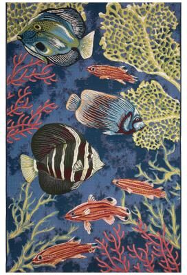 Lush Decor Marina Fish Indoor/Outdoor Rug